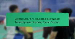 Eventstruktur für neue Badmintonspieler: Turnierformate, Spielplan, Spieler-Setzliste