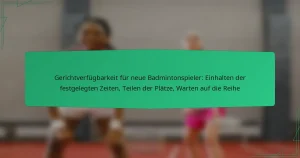 Gerichtverfügbarkeit für neue Badmintonspieler: Einhalten der festgelegten Zeiten, Teilen der Plätze, Warten auf die Reihe