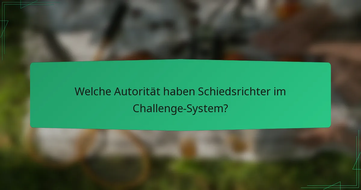 Welche Autorität haben Schiedsrichter im Challenge-System?